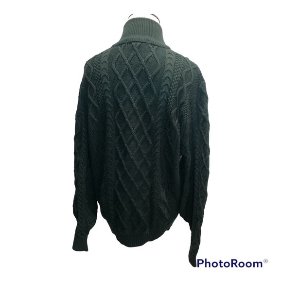 Crown & Ivy Men's Quarter Zip Cable Knit Sweater-Size Small NWT - Picture 3 of 8